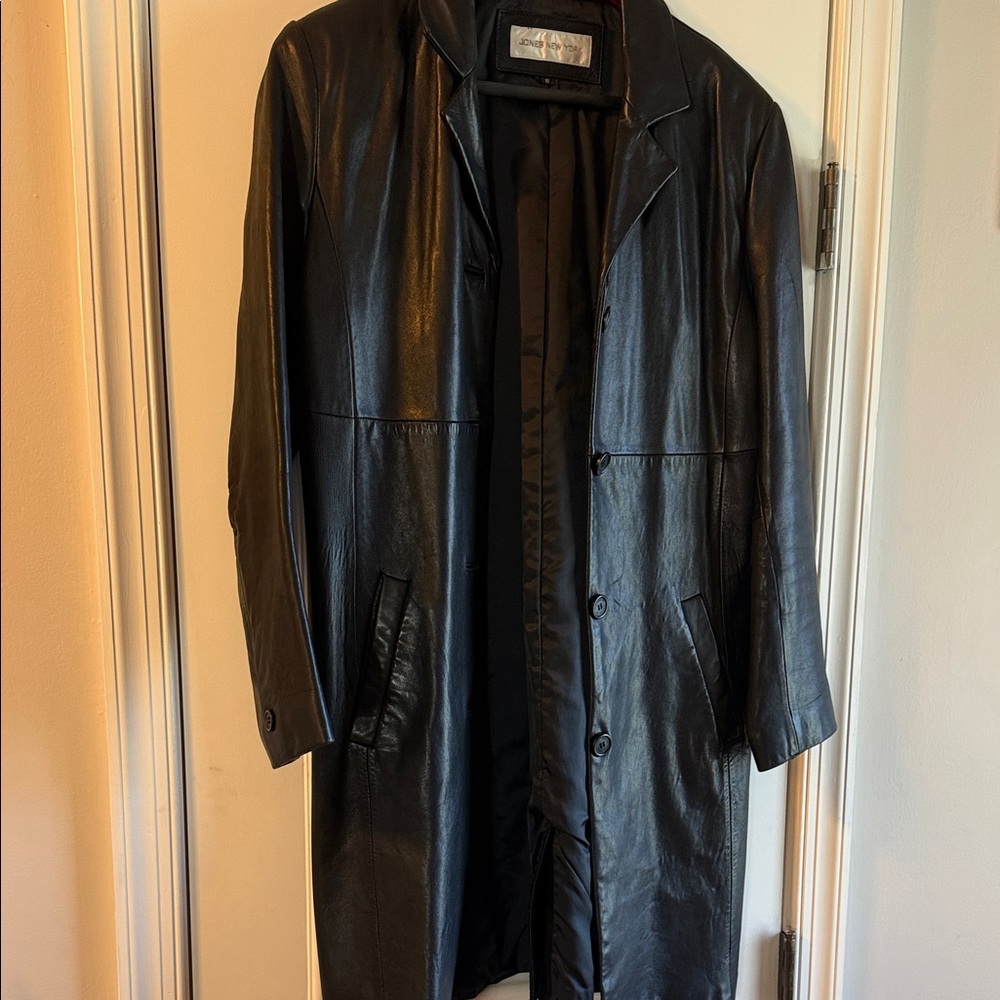 Jones New York Black Leather Jacket size S